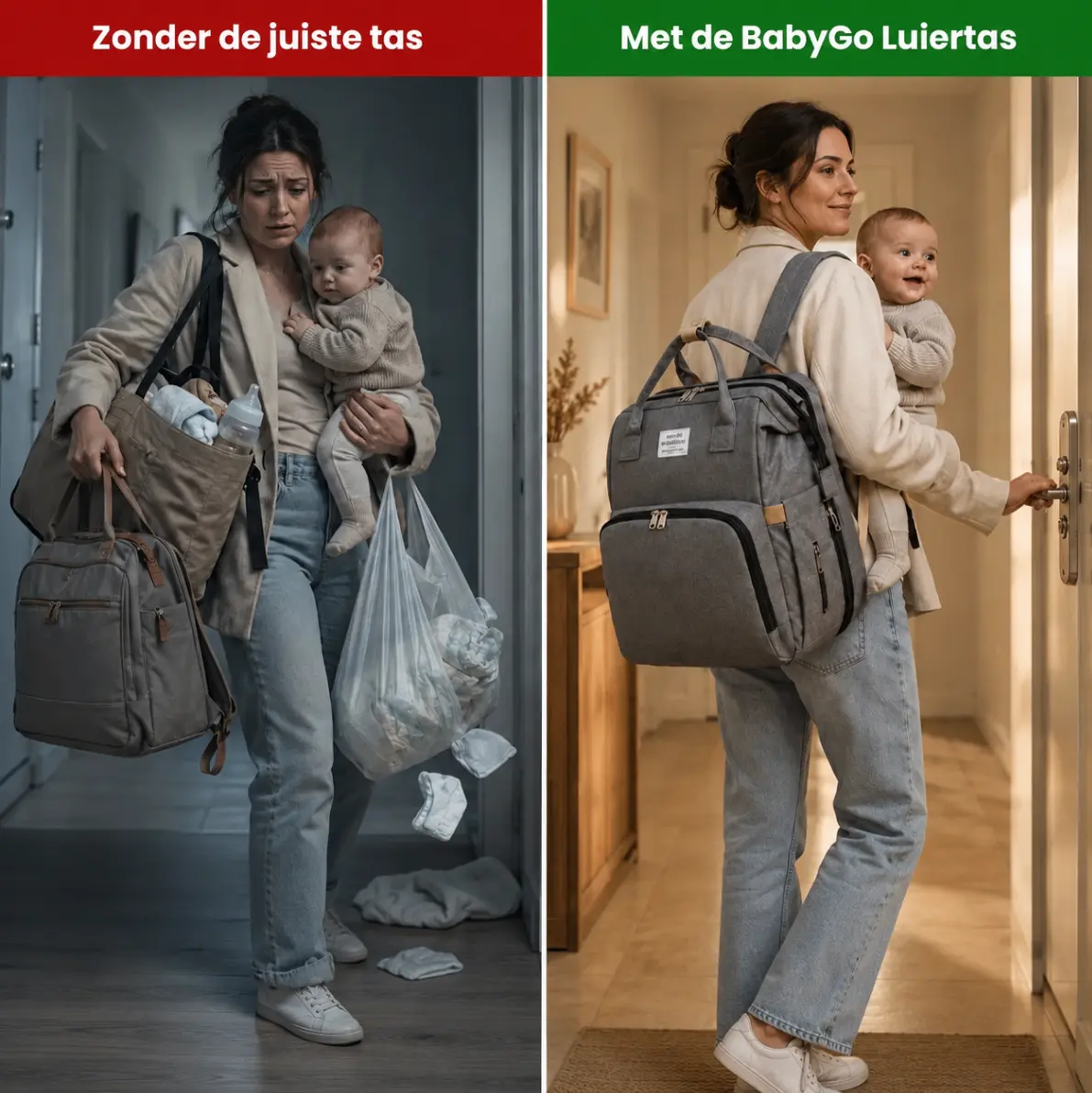 Vergelijking tussen losse babyspullen en de BabyGo Luiertas